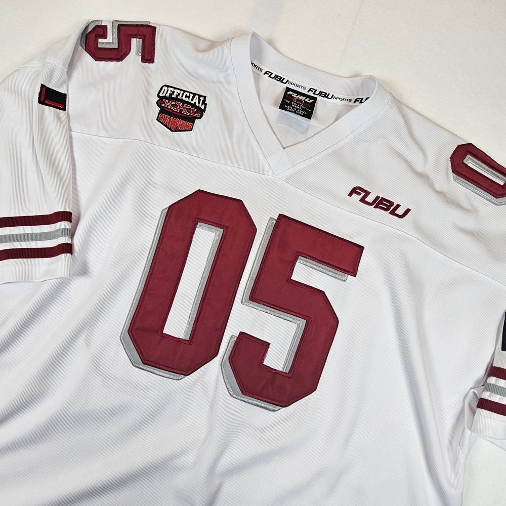 FUBU White Jersey with Maroon 05 Patch Numbers